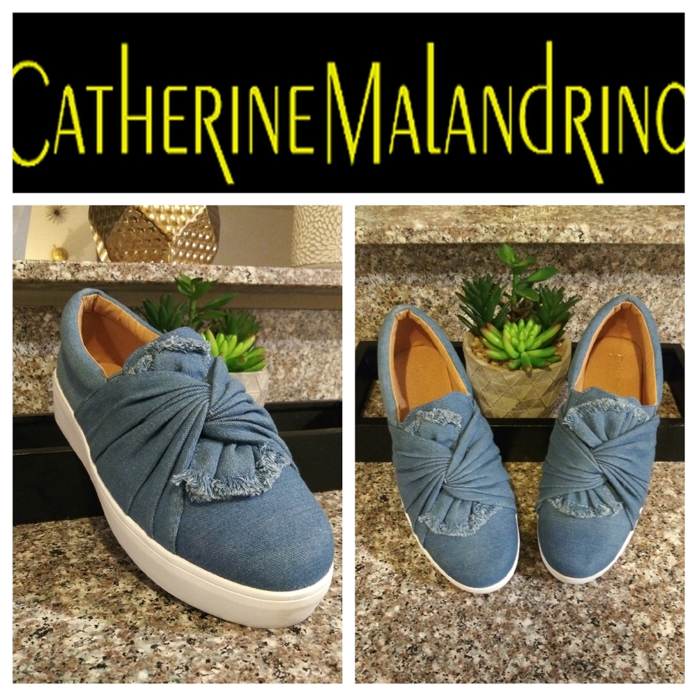 Catherine Malandrino Chambray Slide On Sneakers